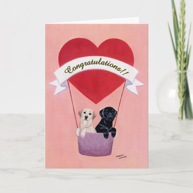 Funny Labradors for Wedding Card (Front)