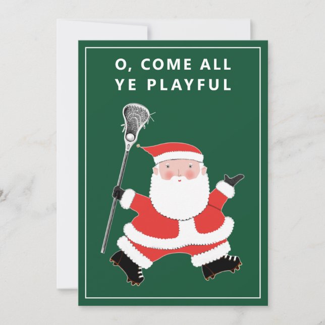 Funny Lacrosse Christmas Cards (Front)