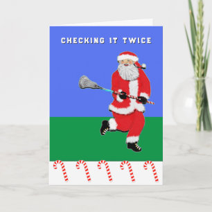 Funny Lacrosse Christmas Holiday Card