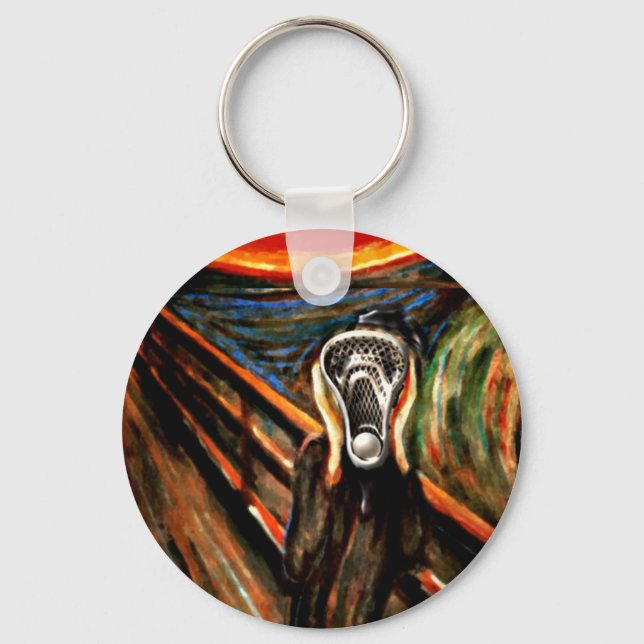 Funny Lacrosse Sports Key Ring (Front)