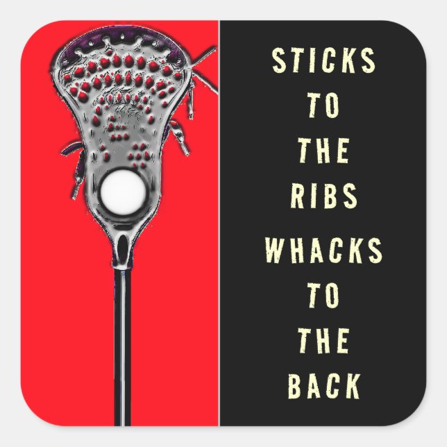 Funny Lacrosse Sports Square Sticker (Front)