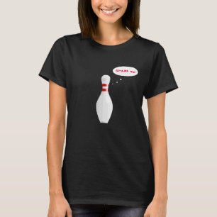 Funny Ladies Bowling Pin Cartoon Team Name Black T-Shirt