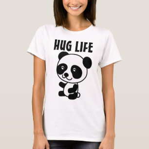 Funny Ladies T-shirts, Panda Bear HUG LIFE T-Shirt