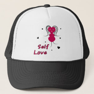 Funny lady heart trucker hat