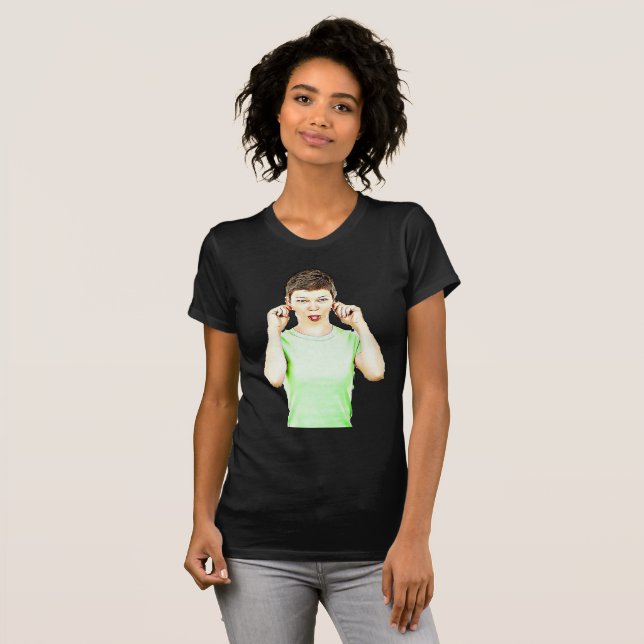 Funny Lady Making Faces Humourous Shirt (Front Full)