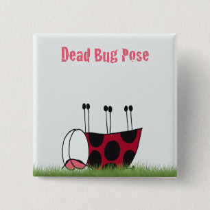 Funny Ladybug Dead Bug Yoga Pose 15 Cm Square Badge