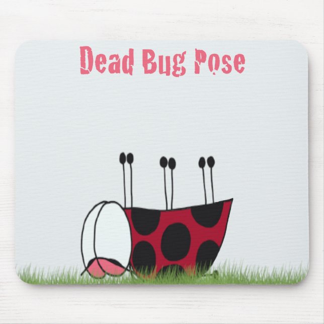 Funny Ladybug Dead Bug Yoga Pose Mouse Pad (Front)