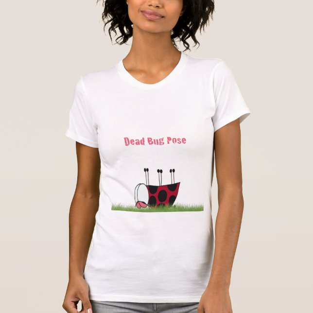 Funny Ladybug Dead Bug Yoga Pose T-Shirt (Front)
