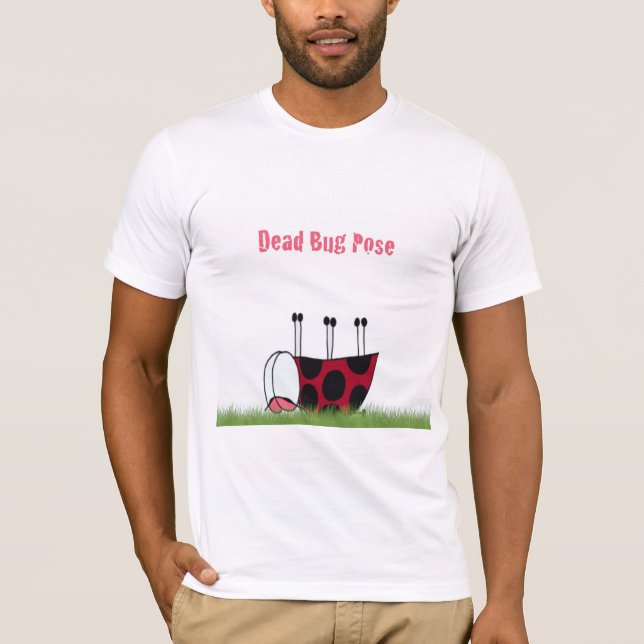 Funny Ladybug Dead Bug Yoga Pose T-Shirt (Front)