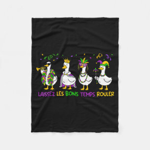 Funny laissez les bon temps rouler mardi gras goos fleece blanket