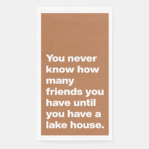 Funny Lake House Friends Quote Terracotta Napkin
