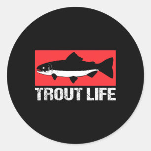 Funny Lake Trout Fisherman Fishing Trout Life Classic Round Sticker