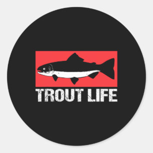 Funny Lake Trout Fisherman Fishing Trout Life Classic Round Sticker
