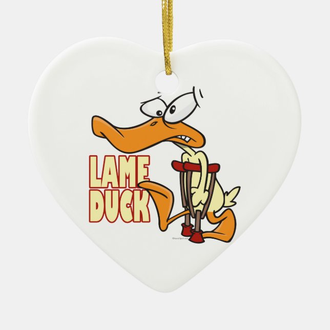 funny lame duck cartoon ceramic tree decoration (Front)