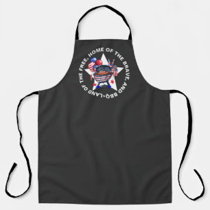 Funny Land of the Free Festive USA BBQ Grill  Apron