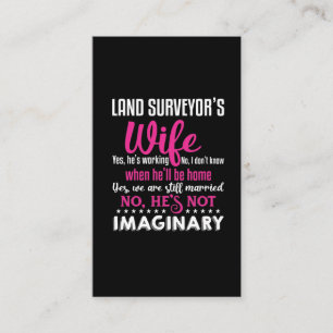 Funny Land Surveyor Wife Husband Couple Wedding Business Card