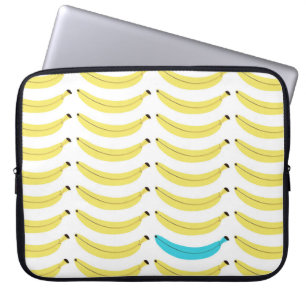 Funny Laptop Sleeve - Banana Print - Blue/Yellow