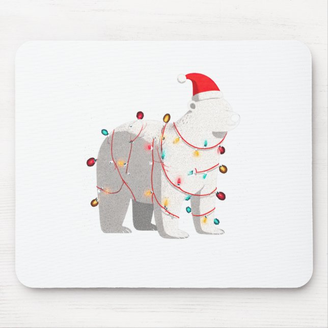 Funny Lar Bear Christmas Graphics Animal Lights Lo Mouse Pad (Front)