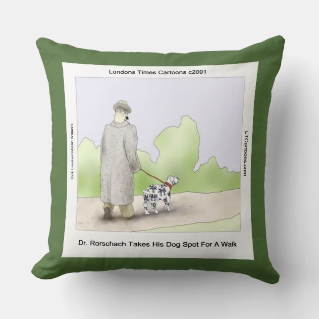 Funny Large Dr. Rorschach Cotton Throw Pillow (Front)
