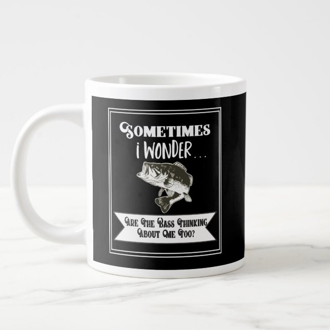 Funny Largemouth Bass Fishing Quote for Men Large Coffee Mug (Left)