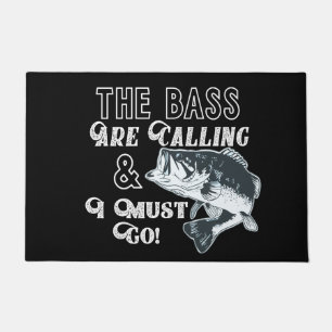 Funny Largemouth Bass Fishing Quote Welcome Mat