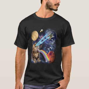 Funny Laser Cat Cute Space Cat Kitten Laser Eyes T-Shirt