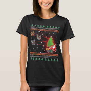 Funny Laser Eyes Cat Ugly Christmas Lights Sweater