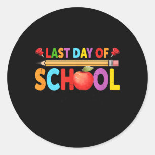 Funny Last Day Of School Sign Autograph Graduation Classic Round Sticker