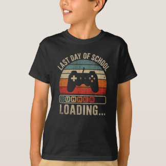 Funny Last Day of School Summer Loading Gaming T-Shirt