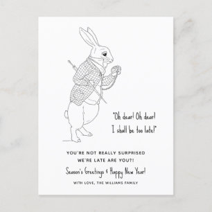 Funny Late Photo Happy New Year  Holiday Postcard