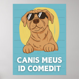 Funny Latin Classroom Poster - Canis Meus 