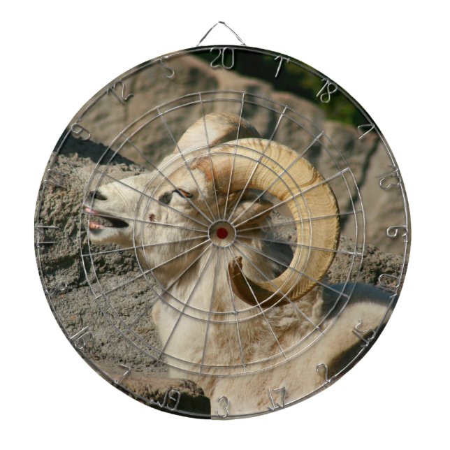 Funny Laughing Bighorn Sheep or Ram Dartboard (Front)