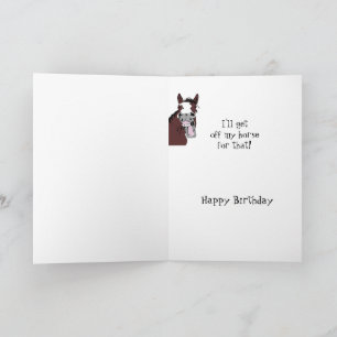 Funny Laughing Horse Birthday Humour Card