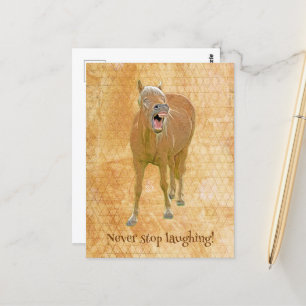 Funny laughing horse, custom postcard
