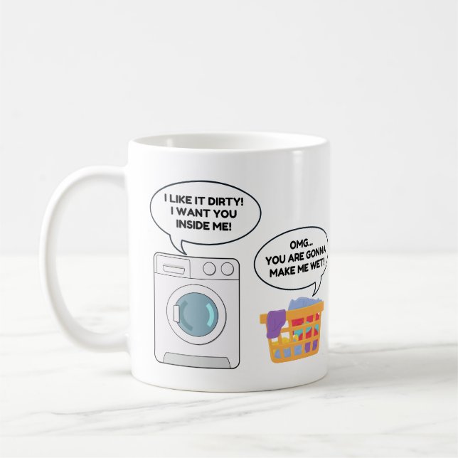 Funny Laundry Humour Washing Machine Dirty Joke Coffee Mug (Left)