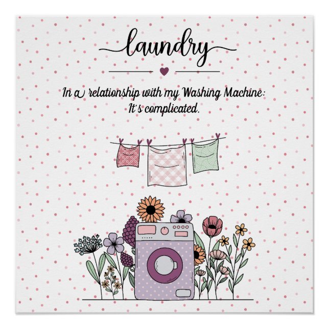 Funny laundry mum on colourful polka dots  poster (Front)