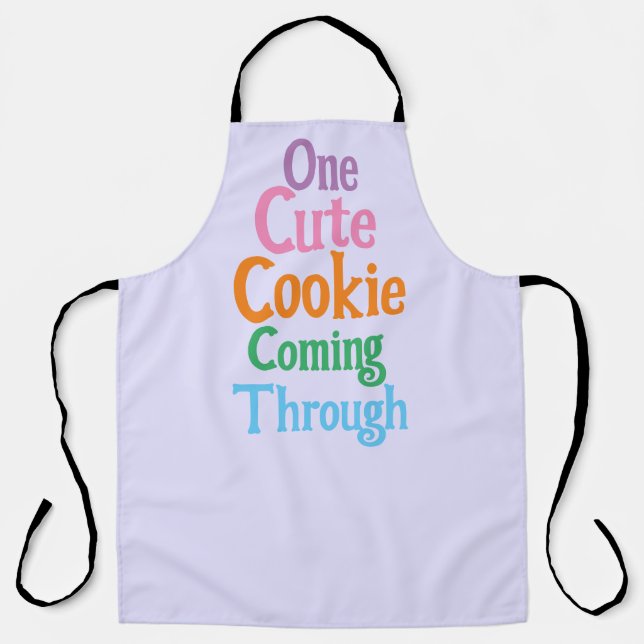 Funny Lavender One Cute Cookie Coming Through  Apron (Front)