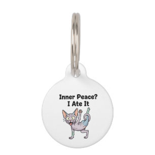 Funny Lavender Sphynx Cat Cartoon Art Pet Tag