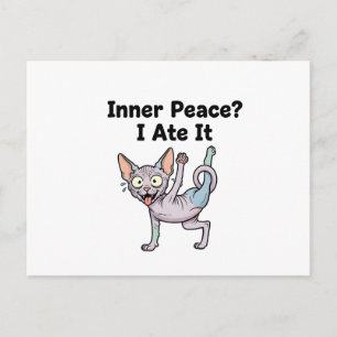 Funny Lavender Sphynx Cat Cartoon Art Postcard