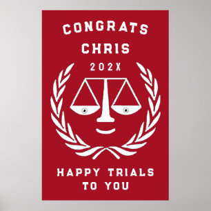 Funny Law School Graduation Party Poster