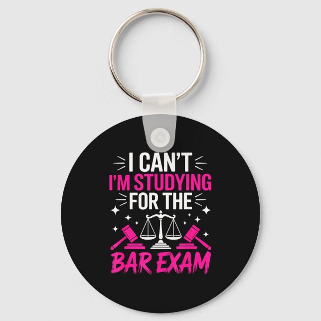 Funny Law School Student Gift - Can't Studying For Key Ring (Front)