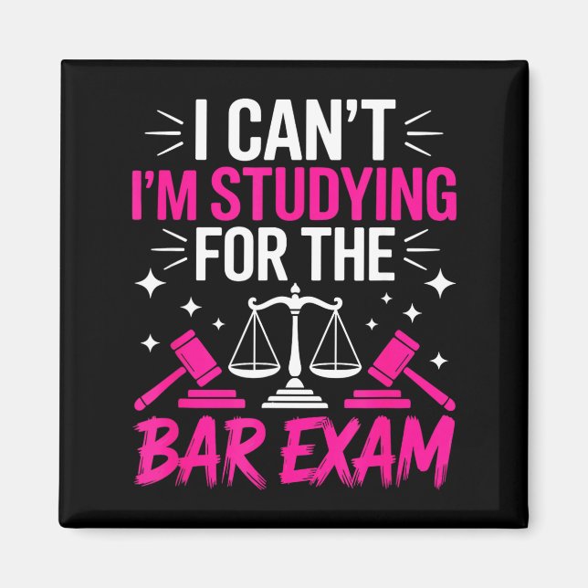 Funny Law School Student Gift - Can't Studying For Magnet (Front)