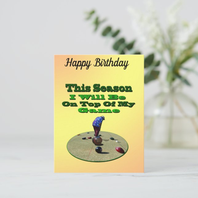 Funny Lawn Bowler, Postcard (Standing Front)