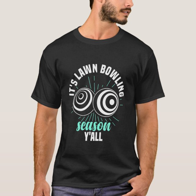 Funny Lawn Bowling Player Retro Bocce Ball T-Shirt (Front)