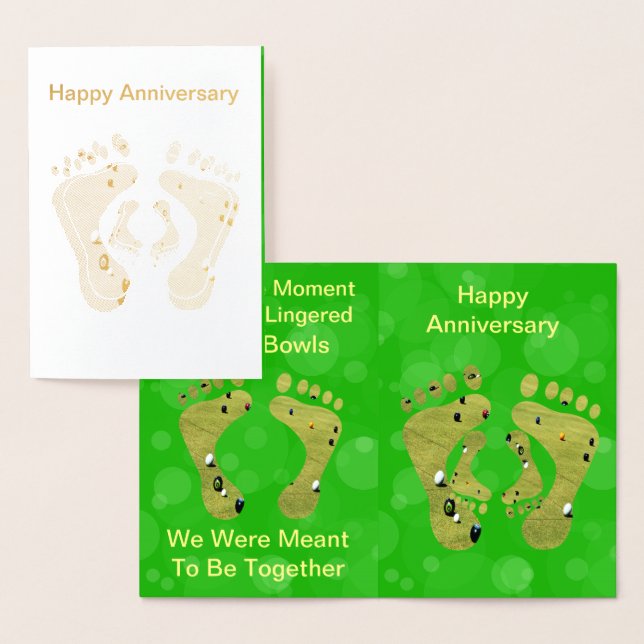 Funny Lawn Bowls Anniversary Foil Card, Card (Display)