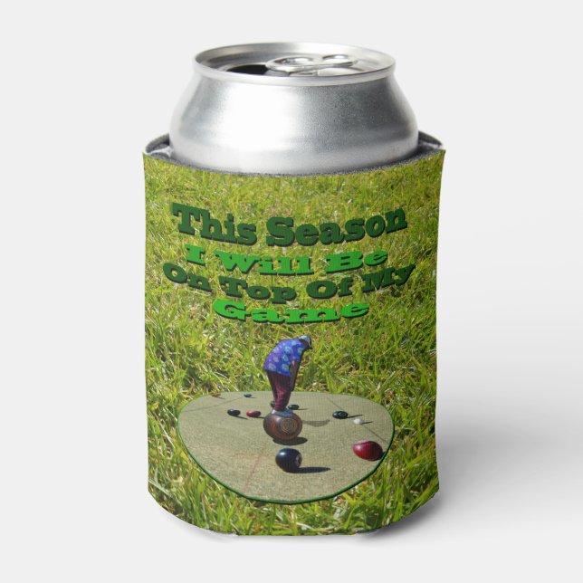 Funny Lawn Bowls Be On Your Game,   Can Cooler (Can Front)