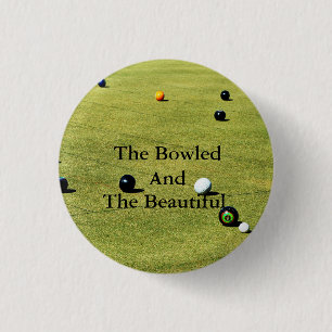 Funny Lawn Bowls Bowled Game Design, 3 Cm Round Badge