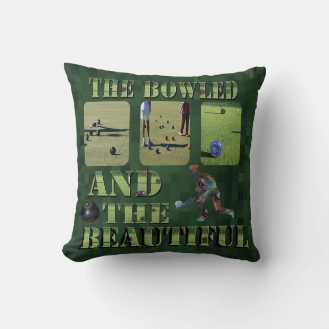 Funny Lawn Bowls Bowler Design, Cushion (Front)