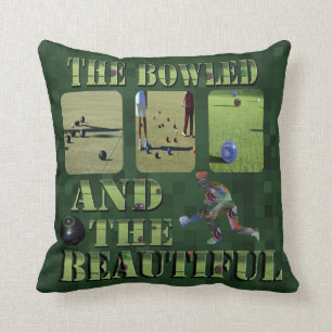 Funny Lawn Bowls Bowler Design, Cushion