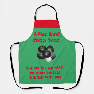 Funny Lawn Bowls Christmas,  Apron